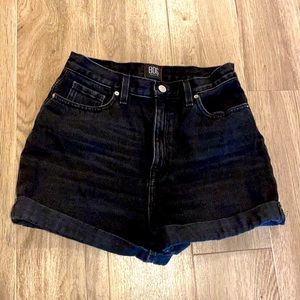 BDG Black Denim High-Rise Mom Shorts